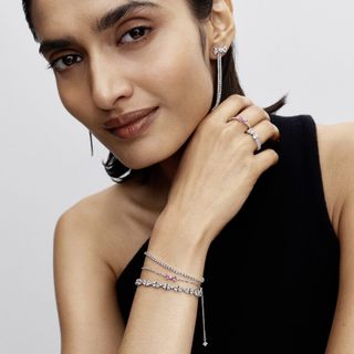 Vòng Tay Tennis Pandora Timeless Bạc Đính Đá Bản Nhỏ - Sparkling Tennis Bracelet