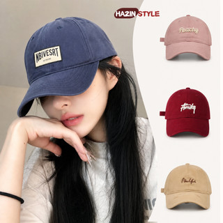 Mũ lưỡi trai thời trang HAZIN thêu chữ basic, form cứng, chất kaki mềm mịn cao cấp thoáng mát, phong cách Hàn Quốc