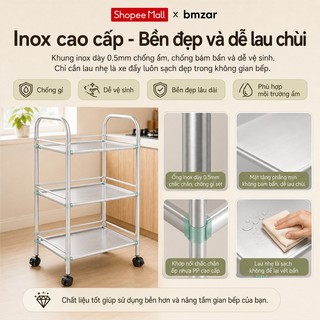 BMZAR Xe Đẩy Spa có bánh xe inox