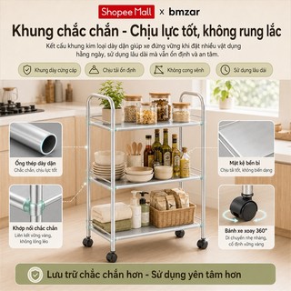 BMZAR Xe Đẩy Spa có bánh xe inox