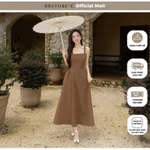 BBSTORE'S Đầm 2 dây tiệc cotton dài cổ vuông tùng nhún phồng - DAG01A — ảnh 1