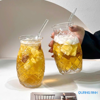 BỘ 6 Ly Thủy Tinh Đẹp QUẢ DỨA 500 ML Chịu Nhiệt Tốt | Thiết Kế Sáng Tạo, Uống Sinh Tố, Nước Ép Decor