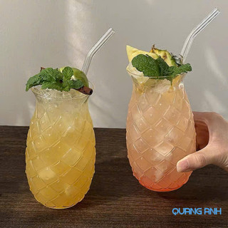 BỘ 6 Ly Thủy Tinh Đẹp QUẢ DỨA 500 ML Chịu Nhiệt Tốt | Thiết Kế Sáng Tạo, Uống Sinh Tố, Nước Ép Decor
