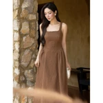 BBSTORE'S Đầm 2 dây tiệc cotton dài cổ vuông tùng nhún phồng - DAG01A — ảnh 5