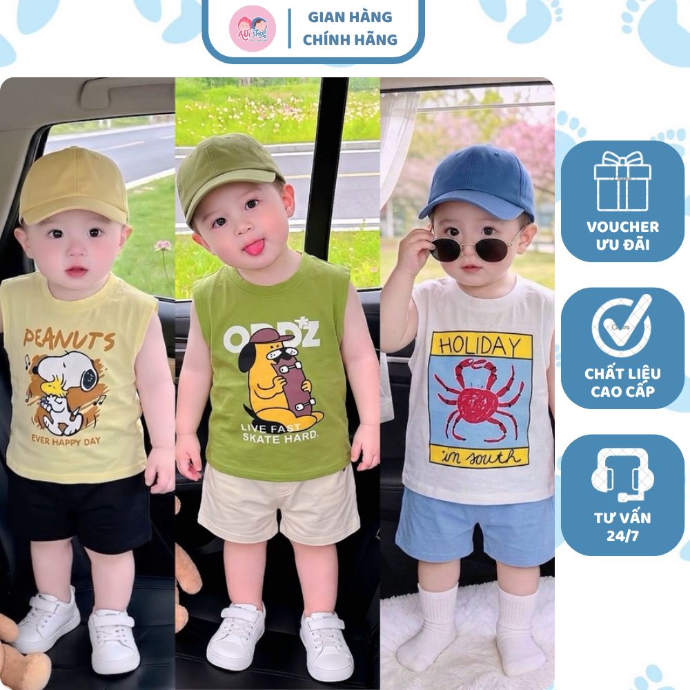 [À ƠI SHOP] D86- set 3 bộ ba lỗ cua holiday - a100.394