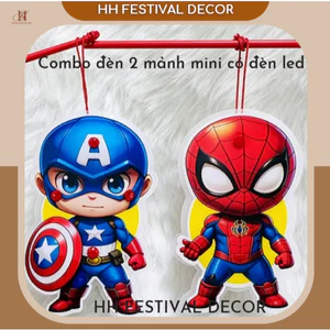 COMBO Đèn Lồng Nhựa Mini 2 Mảnh 10-12cm Kèm Đèn LED Đồ Chơi Bé Trai Nghỉ Hè Trung Thu Nhiều Mẫu