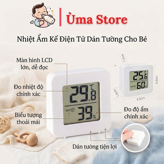 Máy Đo Nhiệt Độ Độ Ẩm Phòng Ngủ Nhiệt Ẩm Kế Treo Tường Mini Tiện Lợi Bảo Vệ Sức Khỏe Cho Bé