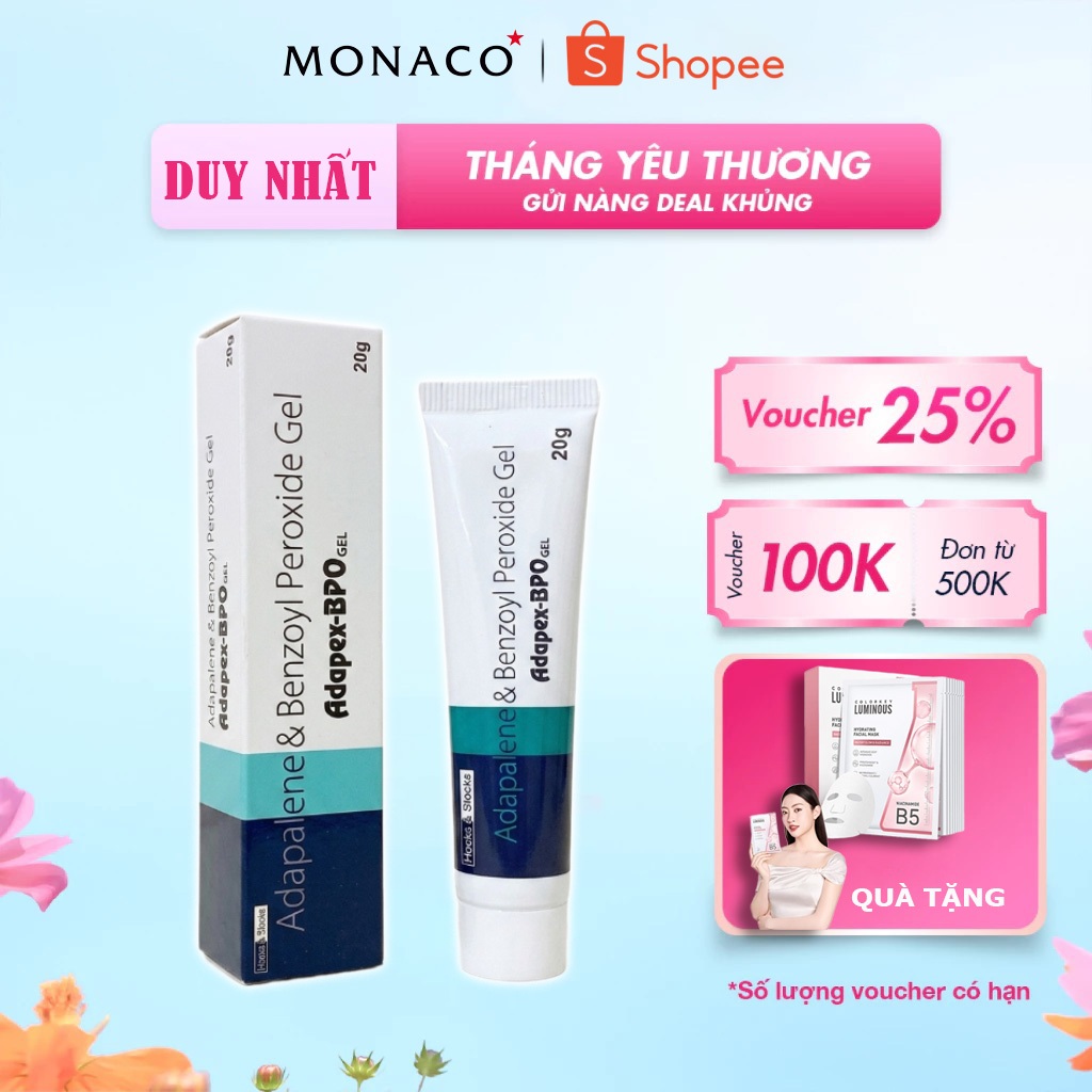 Kem Bôi Mụn Adapex BPO Gel 20g – Gel Giảm Mụn Dưỡng Da Kết Cấu Trong Suốt Cân Bằng Dầu & Dưỡng Ẩm