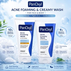 Sữa rửa mặt giảm mụn Panoxyl Creamy Acne Wash 4% 170g- Foaming Acne Wash 10% Benzoyl Peroxide