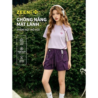 ZEENi Áo thun ngắn tay dáng rộng dành cho nữ Khô nhanh, thấm hút mồ hôi Hồng hương M-XXL