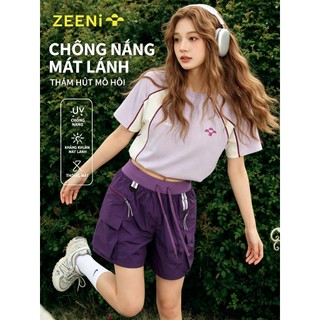 ZEENi Áo thun ngắn tay dáng rộng dành cho nữ Khô nhanh, thấm hút mồ hôi Hồng hương M-XXL