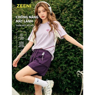 ZEENi Áo thun ngắn tay dáng rộng dành cho nữ Khô nhanh, thấm hút mồ hôi Hồng hương M-XXL