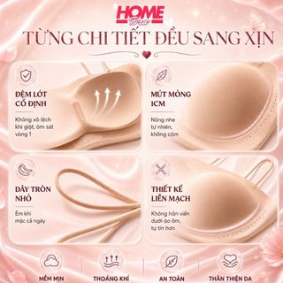 [MẪU MỚI] Áo Ngực Nữ Dây Mảnh Cao Cấp Không Lộ Viền, Áo Bra Nữ Không Gọng Mút Mỏng HOMEBRA A2608