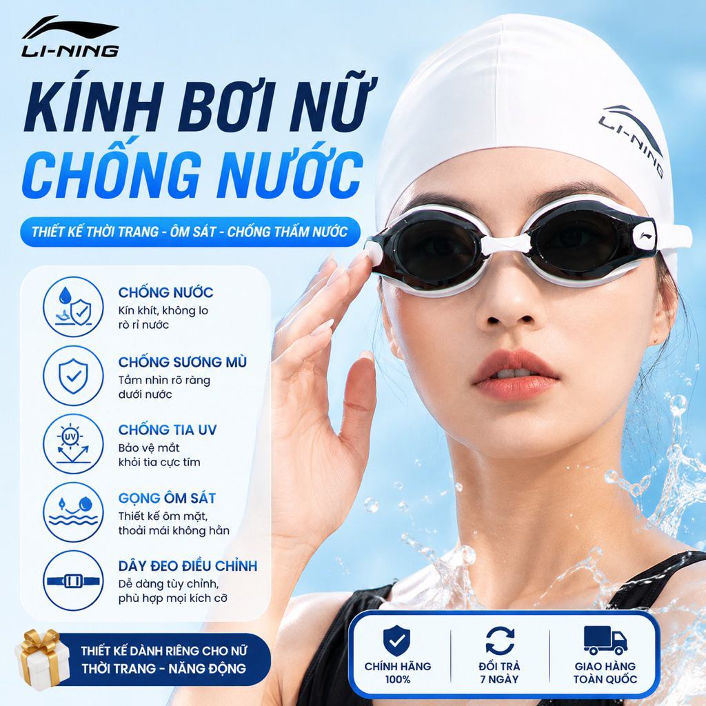 ⚡️HOT⚡️Kính bơi LI-NING chống sương mù, chống nước