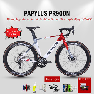 Xe Đạp Đua Papylus PR900 New, Khung Nhôm Dẹp, Vành Cao 6cm, Tay Đề Lắc 2 lưỡi LTWOO - Xe Tay Cong