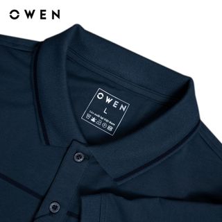Owen - Áo polo Body Fit APV243770 màu Xanh đậm chất liệu CVC Spandex