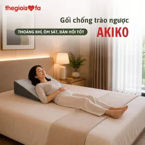 Gối chống trào ngược Akiko (Thegioisofa) gối ngủ chống đau vai gáy với thiết kế nâng cao thân trên