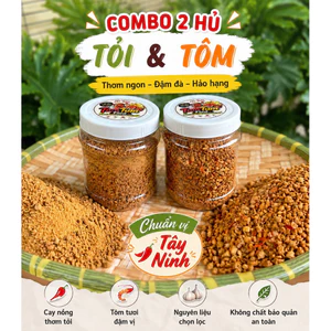ComBo 2 Hủ Muối Tôm Hạt và Tỏi Sặc Đặc Sản Tây Ninh TumTum.Food - Chấm Trái Cây, Cay Mặn Ngọt