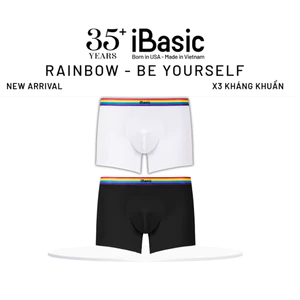 Quần lót nam Rainbow iBasic lưng sọc phom trunk cotton USA kháng khuẩn PANM163A, PANM163B