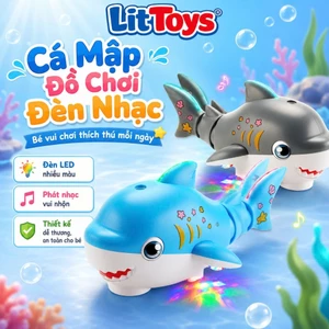 Đồ Chơi Cá Mập Thổi Bóng ToysLit Có Nhạc Và Đèn Led Vui Nhộn Cho Bé Giúp Bé Nâng Cao Kĩ Năng Tập Bò