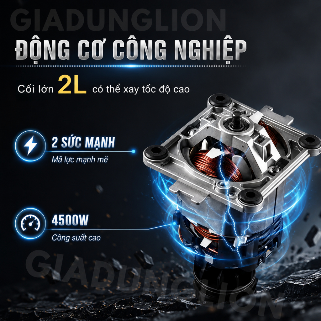 [𝐠𝐢𝐚𝐝𝐮𝐧𝐠𝐋𝐈𝐎𝐍] Máy Xay Sinh Tố Đa Năng KAW SILVER CREST SC-1589 Máy Xay Công Nghiệp 2 Cối Xay Công Suất 4500W - ảnh 3