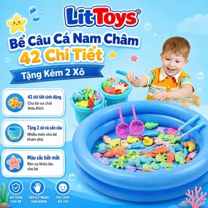 Đồ Chơi Bể Tròn Vuông Câu Cá Nam Châm 42 Chi Tiết ToysLit Vui Nhộn Cho Bé