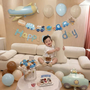 Set Bóng Trang Trí Chủ Đề Ô Tô & Máy Bay Cho Bé Trai – Decor Thôi Nôi, Tiệc Mừng Tuổi Mới OTO200
