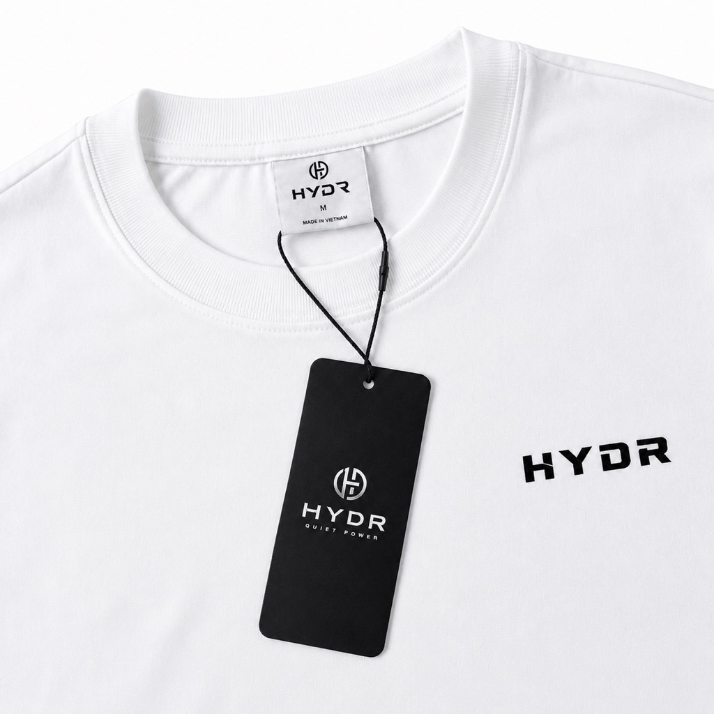 Áo thun HYDR Quiet Power cotton 100% form Overfit unisex Nam Nữ, in nổi Cao thành | HYDR - QP