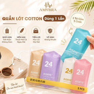 Combo Quần Lót Cotton Dùng Một Lần Tiện Lợi, Set Quần Chip Kháng Khuẩn Mềm Mại AMYBRA L474 - L594