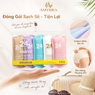 Combo Quần Lót Cotton 1 Lần An Toàn Tiện Lợi, Túi 5 Quần Chip Kháng Khuẩn Phù Hợp Du Lịch, Mẹ Bầu Sau Sinh AMYBRA L594