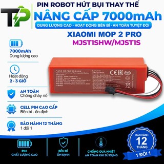 ( DUNG LƯỢNG 7000 mAh )PIN  ROBOT HÚT BỤI NÂNG CẤP XIAOMI MOP 2 PRO NÂNG CẤP  BẢO HÀNH 9 THÁNG