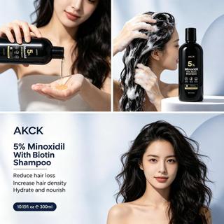Tiếng Việt: Dầu gội AKCK 5% Minoxidil Biotin chống rụng tóc, dày tóc, dưỡng ẩm, gàu ngứa