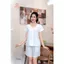 ST9416 Bộ pijama nữ đũi áo cộc quần sooc