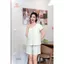 ST9416 Bộ pijama nữ đũi áo cộc quần sooc