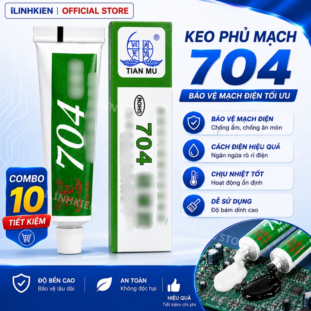 Keo tản nhiệt CPU 704 keo đổ mạch keo phủ mạch cách điện chịu nhiệt chống ẩm tốt ILinhkien