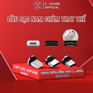 Chân sạc nam châm Type C/LN/Micro USB, đầu hít rời thay thế cho cáp sạc từ tính, chống bụi - Daunamcham