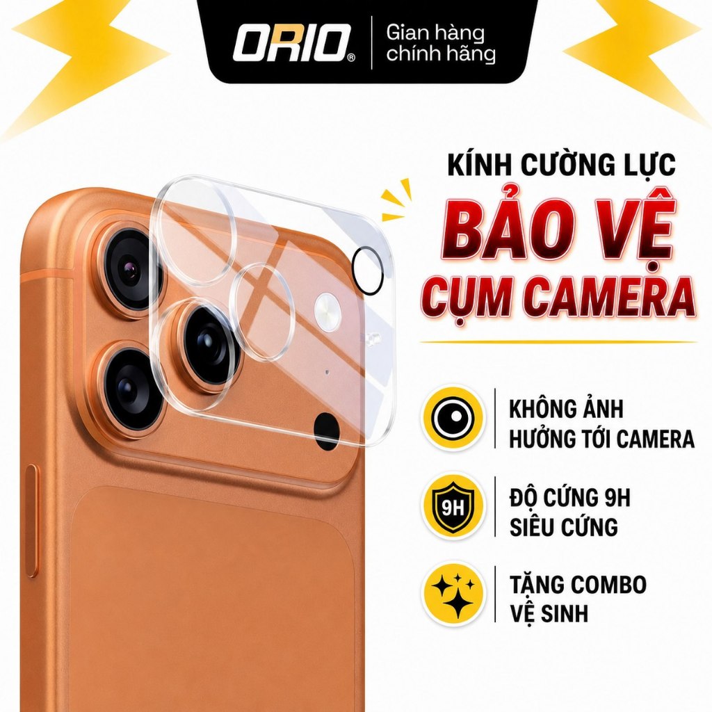 Kính Cường Lực iPhone Bảo Vệ Camera Trong Suốt Full Cụm Độ Cứng 9H Chống Va Đập Trầy Xước
