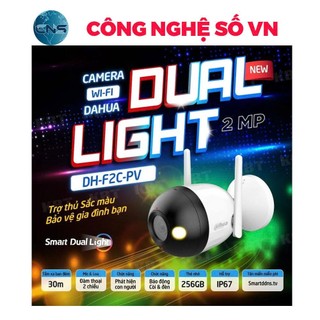 Camera IP Wifi Bullet C1 2MP Smart Dual Light DAHUA DH-F2C-PV - BẢO HÀNH CHÍNH HÃNG 2 NĂM
