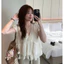 MIU.STUDIO • Áo voan tơ dập ly cổ V phối viền ren thắt nơ cao cấp, Áo sơmi babydoll tay cánh tiên phối tầng bèo tiểu thư