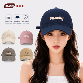 Mũ lưỡi trai HAZIN thêu chữ form cứng, chất kaki mềm mịn cao cấp thoáng mát dành cho nam nữ, phong cách Hàn Quốc