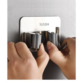Móc Treo Cây Lau Nhà INOX 304 Dán Tường Siêu Chắc