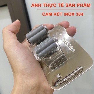 Móc Treo Cây Lau Nhà INOX 304 Dán Tường Siêu Chắc