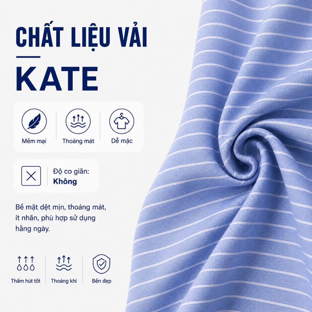Áo Sơ Mi Nữ GUMAC Áo Kiểu Công Sở Kẻ Sọc Tay Lửng Chiết Ly Eo Tôn Dáng Vải Kate Cao Cấp AF01024