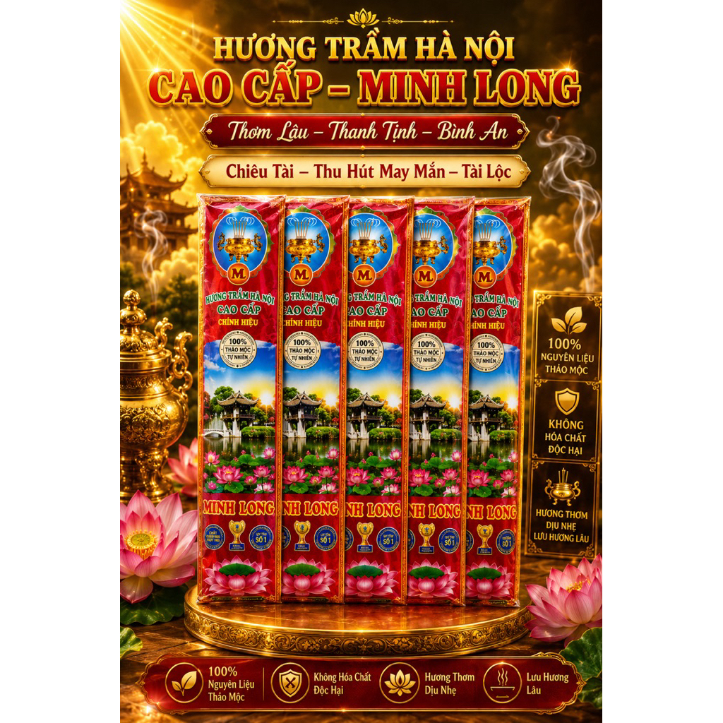 Hương trầm Minh Long cuốn tàn trắng