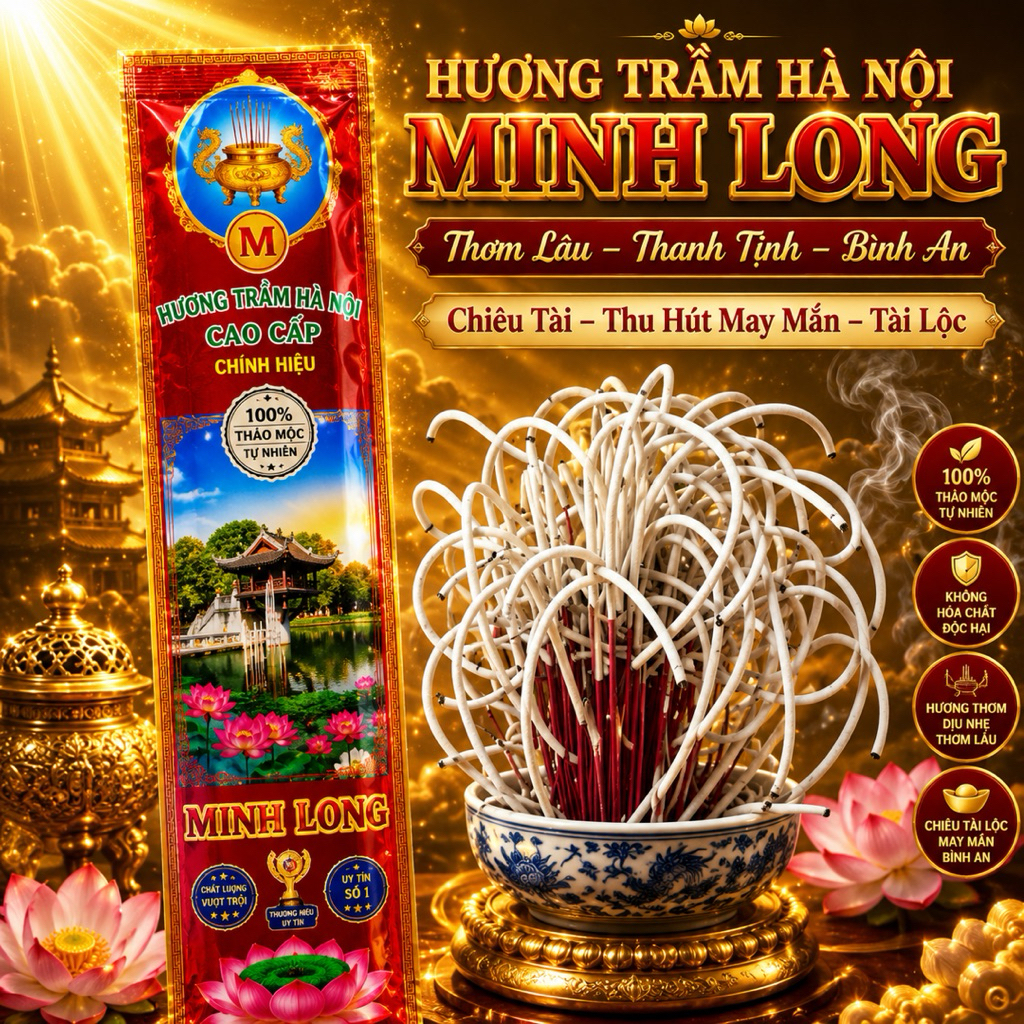 Hương trầm Minh Long cuốn tàn trắng
