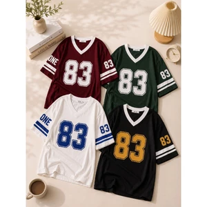 Áo Thun Nữ Form Rộng 83 ONE Cổ Tim 2 Size M,L Tay Lỡ Cotton Mềm Mại Unisex 4 Màu Hot Trend