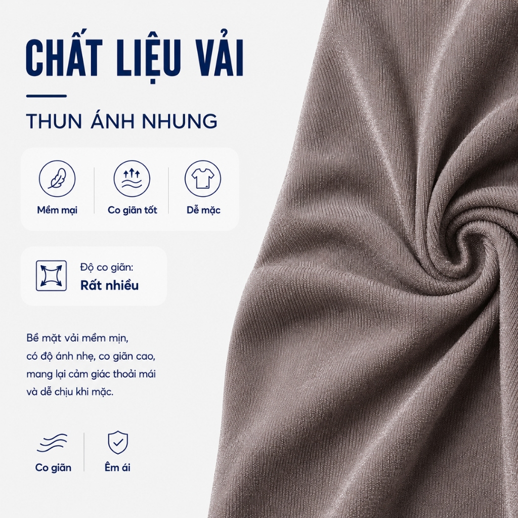 Áo Thun Cổ Đổ GUMAC Áo Thun Kiểu Sang Trọng Áo Đi Tiệc Vải Thun Ánh Nhung Co Giãn Tôn Dáng ATE01031