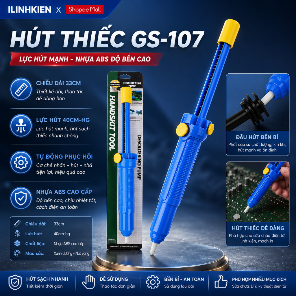 Hút thiếc hàn loại to GS-107 lực hút mạnh chất lượng tốt ilinhkien