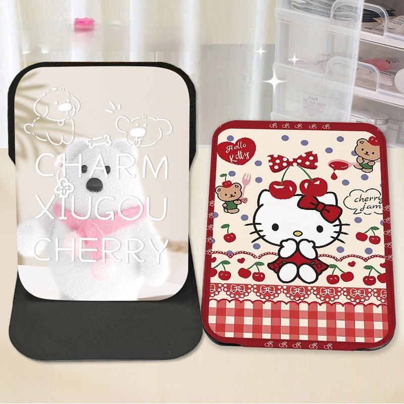 Gương Gấp Gọn Hello Kitty Để Bàn, Cầm Tay, Bỏ Túi Bọc Da PU Cao Cấp MUN STORE GUONGKITTY29