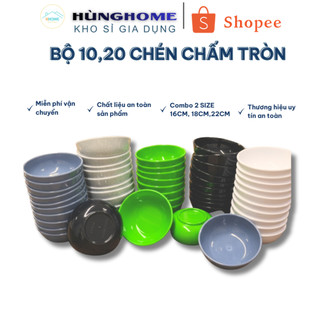 [Sỉ] Bộ 10/20 chén chấm melamine tròn nhiều màu – Bền đẹp, tiện lợi – Hùng Home